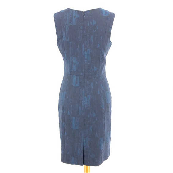 MM Lafleur Blue Black Brush Jaquard Shift Dress - Picture 5 of 7